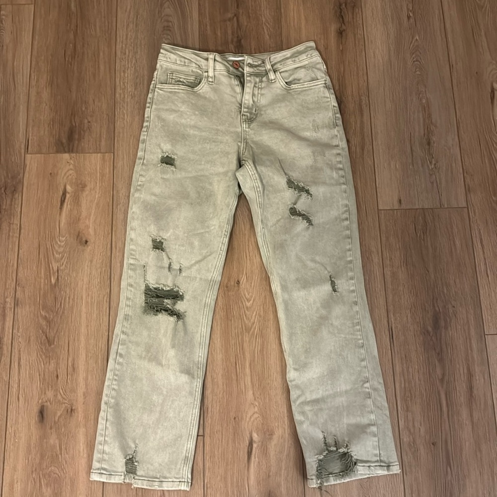 Womens Jeans - Washed Green - Size 25